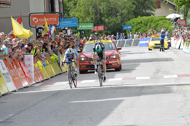 Julian Alaphilippe and Gregor Muhlberger